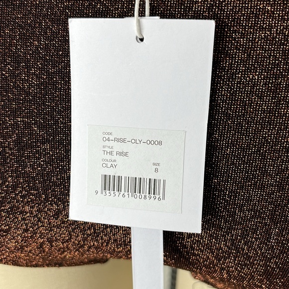 Form and Fold D+ Swimsuit The Rise Bikini High Bottom Metallic Clay Brown - Picture 5 of 7